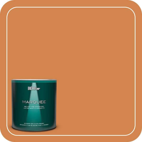 BEHR MARQUEE 1 qt. #PPU3-03 Flaming Torch Semi-Gloss Enamel Interior Paint & Primer