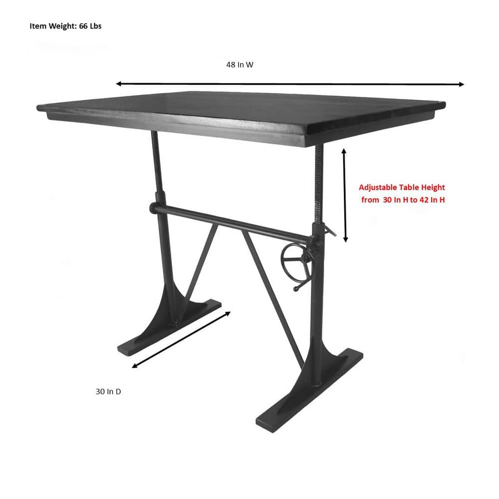 Gray Adjustable Height Standing Desk with Wood Top
