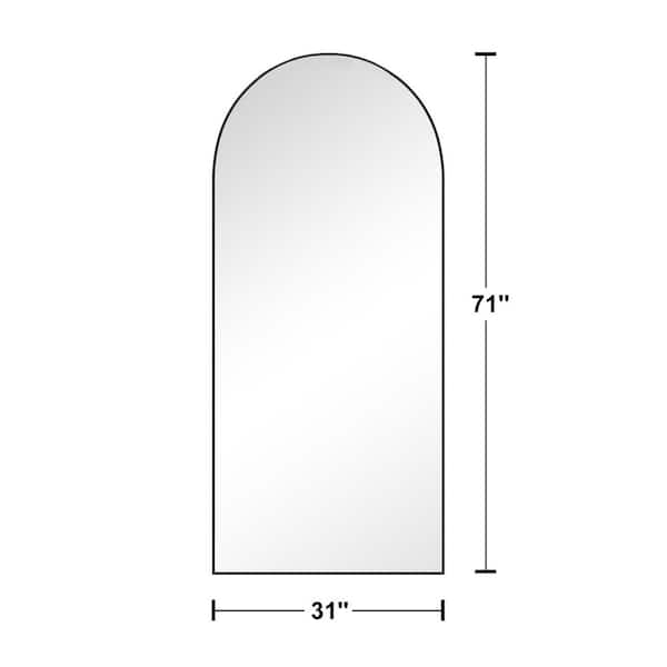 Lirago 31 in. W x 71 in. H Wood Frame Arched Floor Mirror Lirago 31 in. W x 71 in. H Wood Frame Arched Floor Mirror