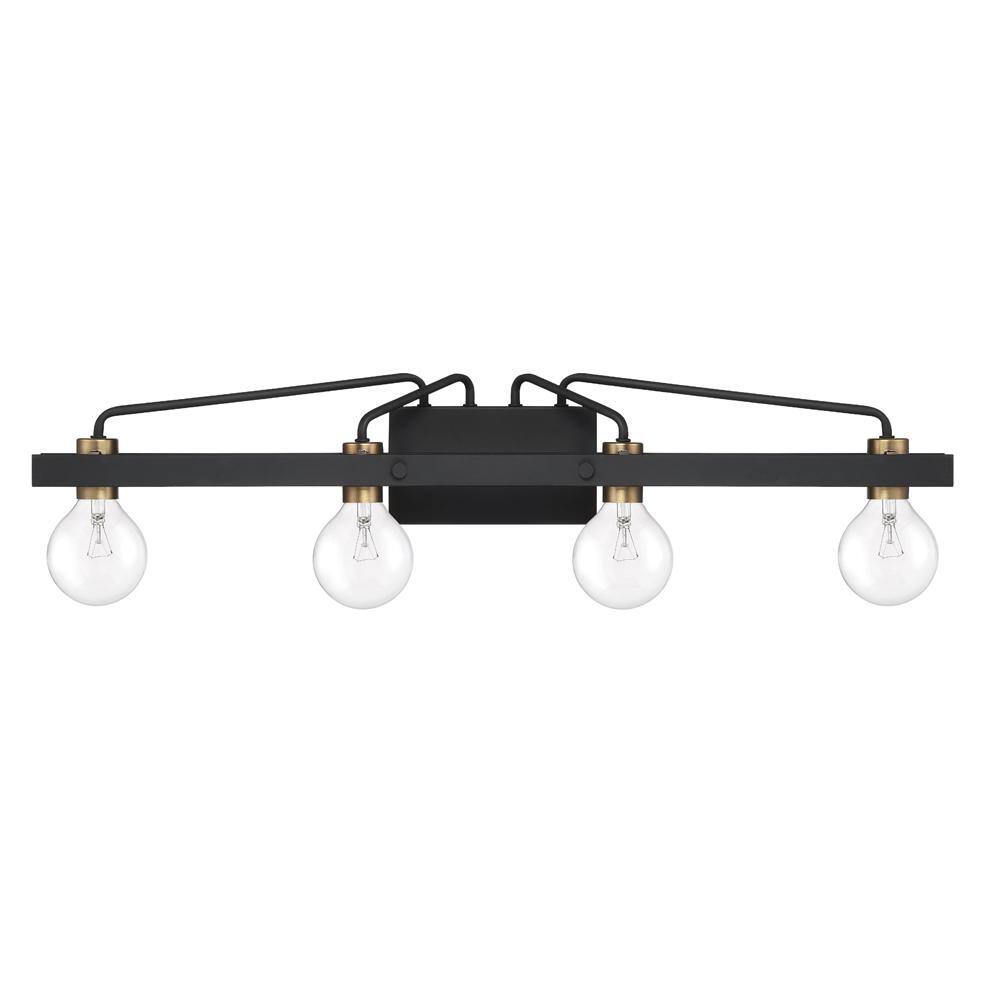 Ravella 33'' Black Steel 4-Light Industrial Bath Vanity