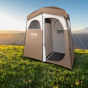 Camping Shower Tent 83 in. L x 42 in. W x 83 in. H 2 Rooms Privacy Tent Portable Shelter for Dressing Changing Toilet