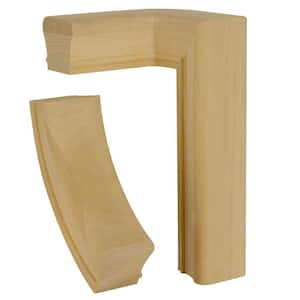 Stair Parts 7271 Unfinished Poplar Left-Hand 2-Rise Quarter-Turn Handrail Fitting