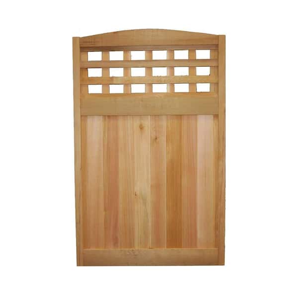 Signature Development 4 ft. x 2.5 ft. Western Red Cedar Checker Lattice Deluxe Arched Fence Panel