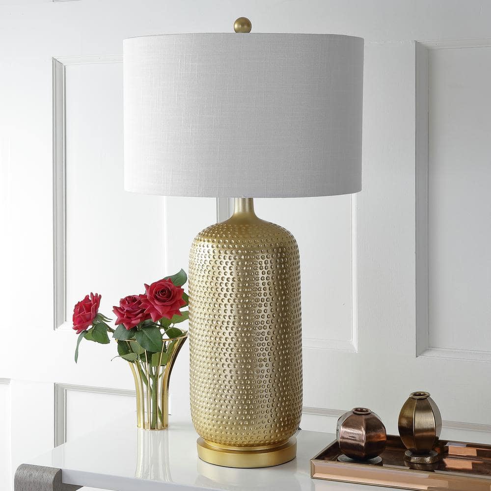 Sophia 30" Gold Resin Table Lamp with Linen Shade