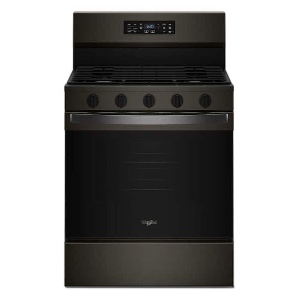 30 in. 5 Burners Freestanding Gas Range in Black Stainless with Air Cooking Technology