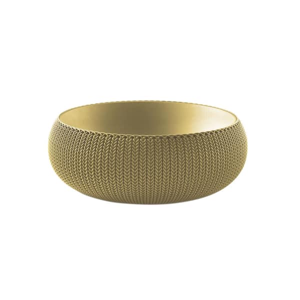 Keter Knit Cozie 21.3 in. Dia Citrus Green Large Resin Planter