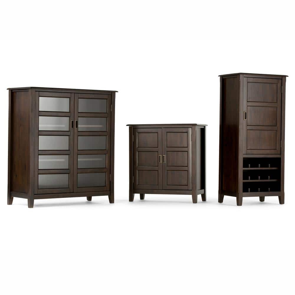 Burlington Transitional Mahogany Brown Low Storage Cabinet with Adjustable Shelving