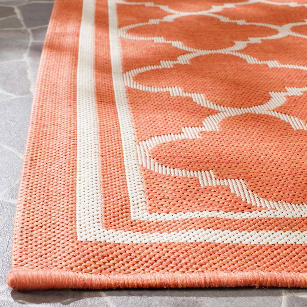 Terracotta & Bone Synthetic Easy-Care Rectangular Rug 8' x 11'