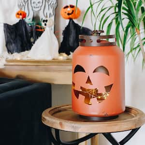 14 in. Halloween Orange Pumpkin Lantern - Replica Propane Lantern