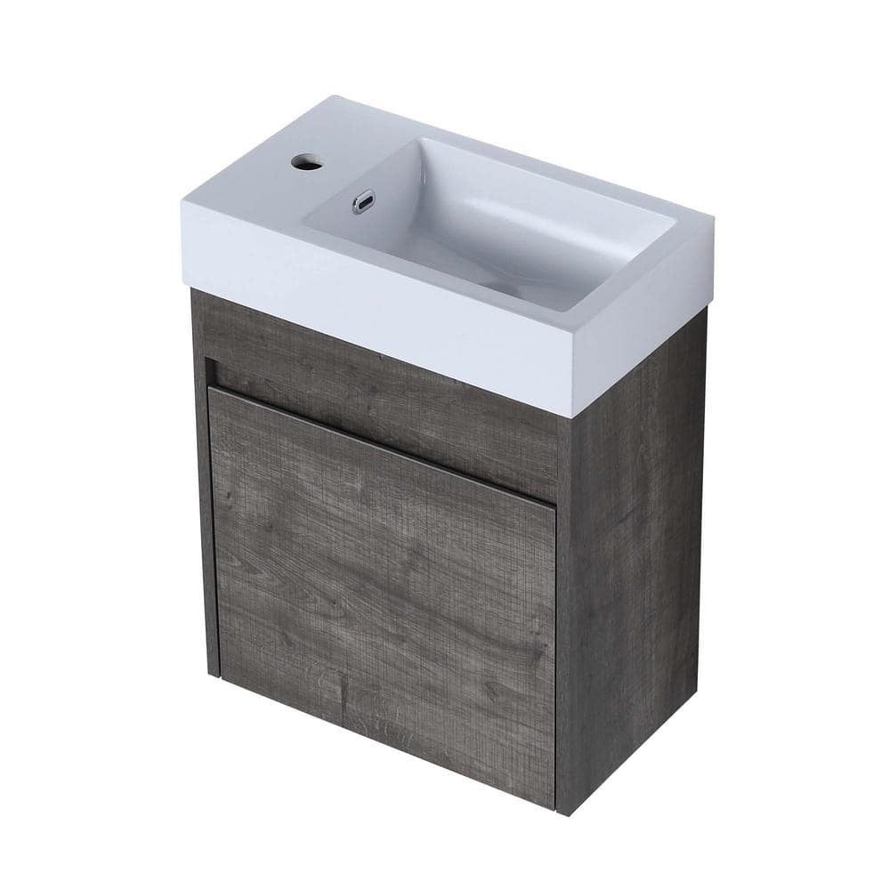 Wall-Mounted Bathroom Vanity in Dark Cherry - Decora