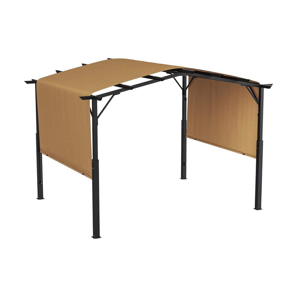 10 ft. x 10 ft. Outdoor Pergola, Arched Metal Frame, Retractable Sun Shade Canopy, Heavy Duty Patio Shelter for Deck price history on PriceWatchPro