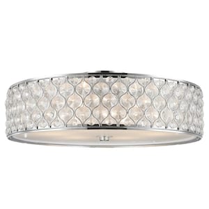 Paris 6-Light Polished Chrome with Clear Crystal Flush Mount