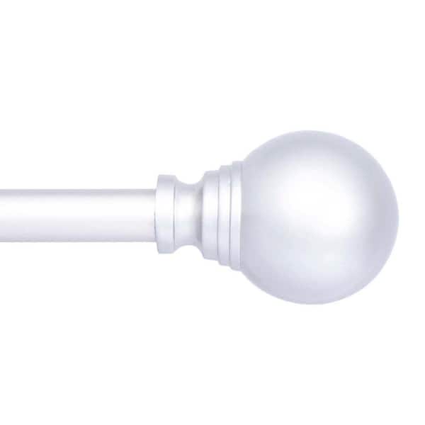 Kenney Fast Fit Easy Install Dryden 36 in. - 66 in. Adjustable Single Curtain Rod 5/8 in. Dia., Satin Nickel with Ball Finials