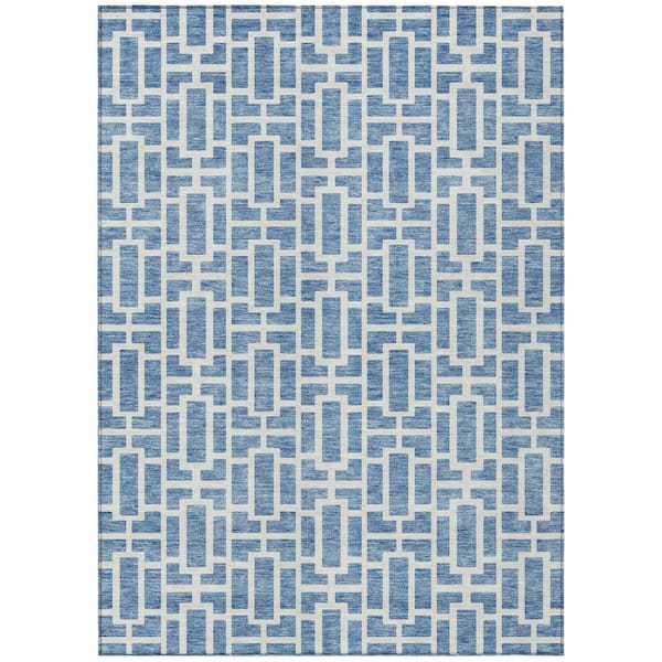 Addison Rugs Chantille Machine Washable Indoor/Outdoor Abstract ACN916 Denim 2 ft. 6 in. x 3 ft. 10 in. Area Rug
