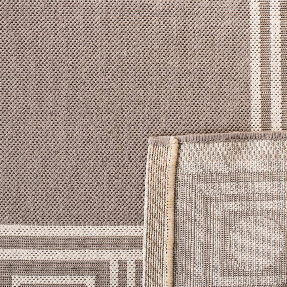 Elegant Dark Beige Rectangular Easy-Care Outdoor Rug, 31"x4"