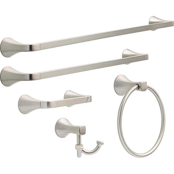 Delta 3-Piece Bellamy Spotshield Brushed Nickel Decorative Bathroom Hardware Set Delta 3-Piece Bellamy Spotshield Brushed Nickel Decorative Bathroom Hardware Set