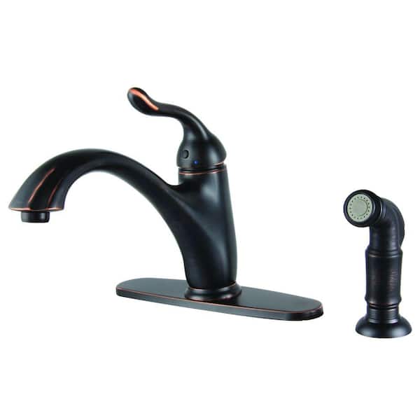Yosemite Home Decor Single-Handle Standard Kitchen Faucet with Side Sprayer in Oil Rubbed Bronze