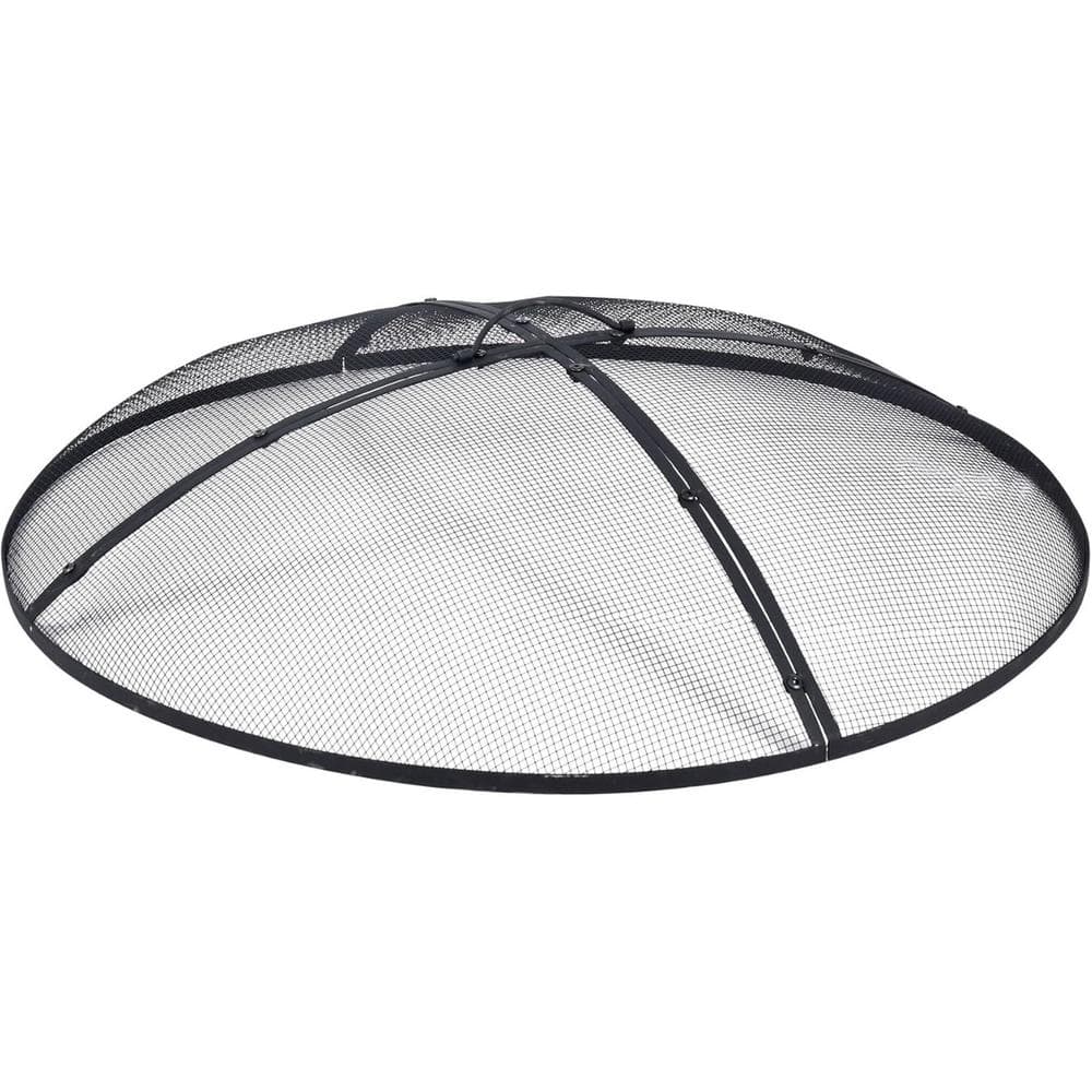 36 in. Round Fire Pit Spark Screen Cover Collapsible Fire Pit Lid Top with 