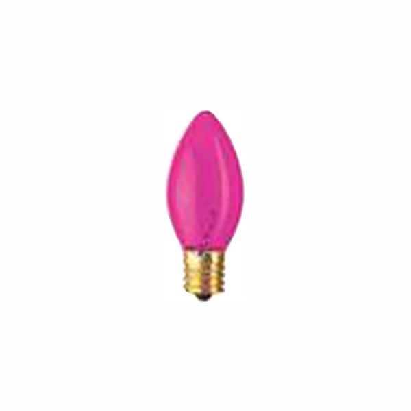 Bulbrite 7-Watt C9 Transparent Pink Dimmable Incandescent Light Bulb (50-Pack)