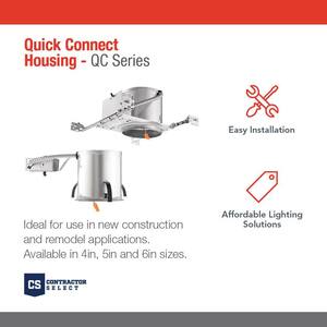 Contractor Select QC4 Quick Connect 4 in. IC Rated New Construction Recessed Housing (6-Pack)