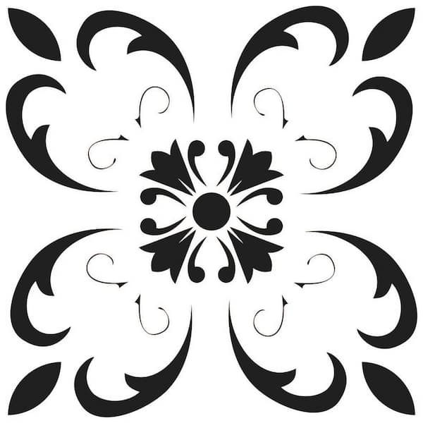 MI ALMA Black B48 7 in. x 7 in. Vinyl Peel and Stick Tile (24-Tiles, 8.17 sq. ft./Pack)