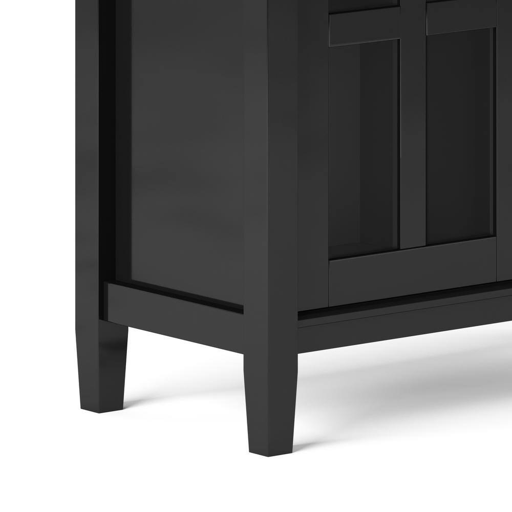 Black Pine and Plywood Office Storage Cabinet with Adjustable Shelving