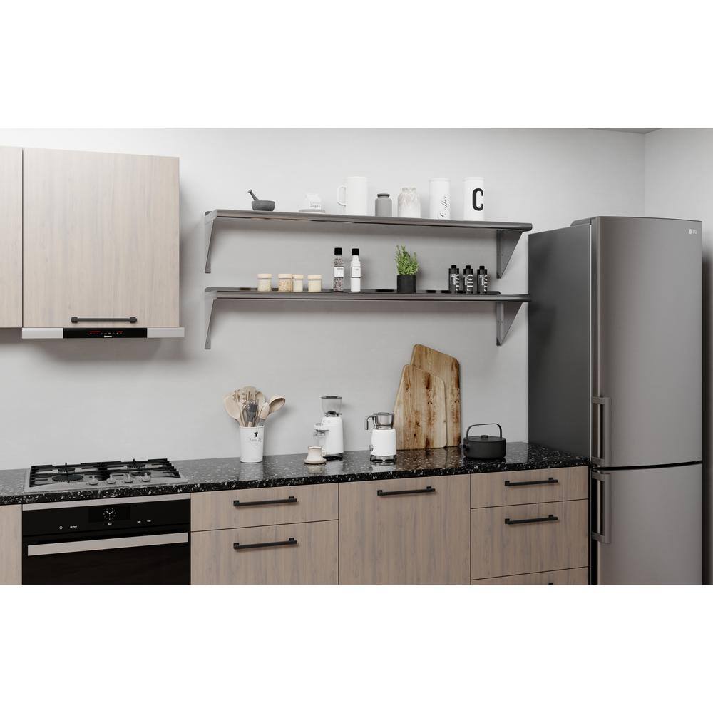 60-Inch Stainless Steel Industrial Wall Shelf with Brackets