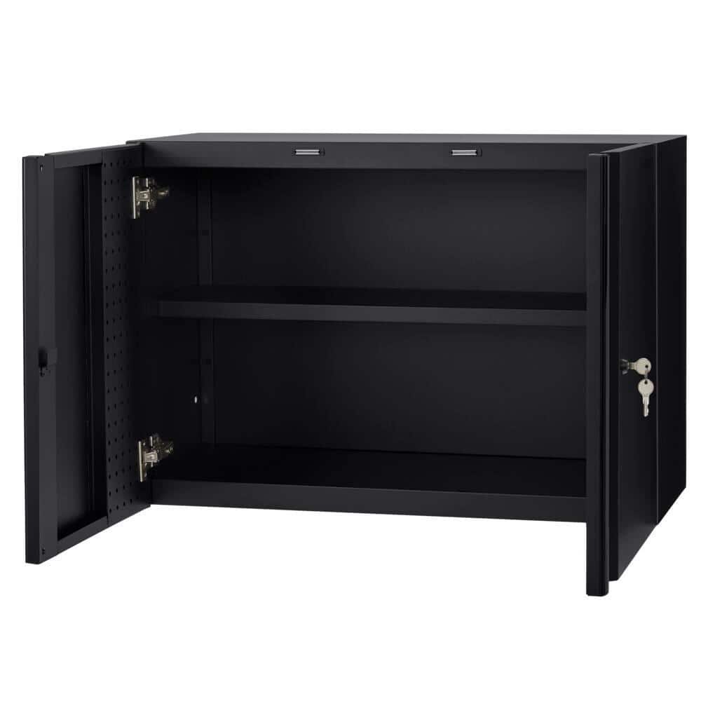 Extra Wide Heavy Duty Welded 20-Gauge Steel Wall Mounted Garage Cabinet in 