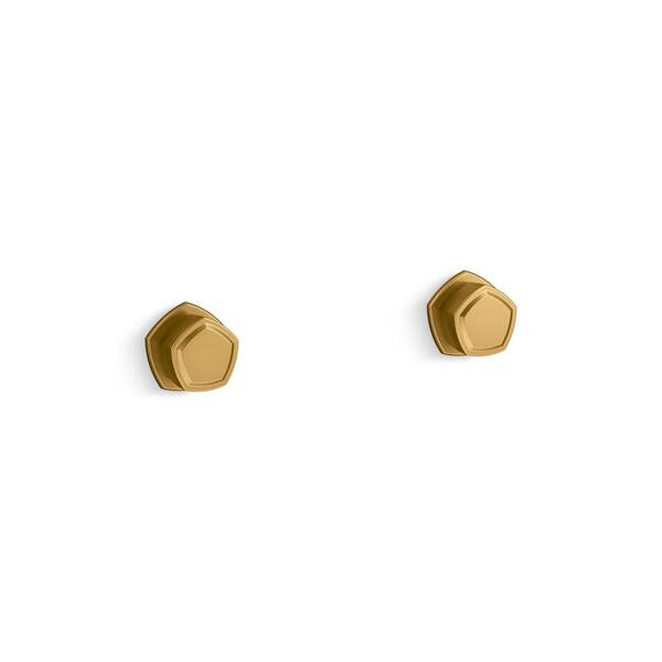 KOHLER Occasion Wall-Mount Bathroom Sink Faucet Knob Handle Trim, Vibrant Brushed Moderne Brass ...