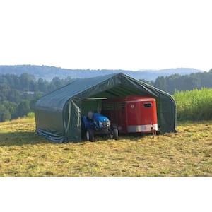 22 ft. W x 28 ft. D x 10 ft. H Green Garage without Floor with Corrosion-Resistant Steel Frame