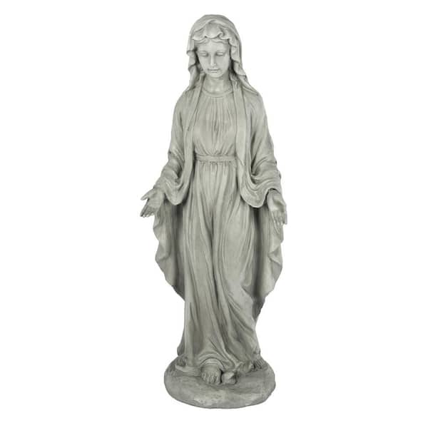 LuxenHome 30.5 in. Gray MgO Virgin Mary Garden Statue