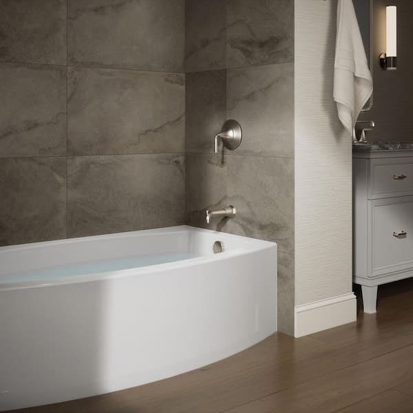 Expanse 60 in. x 30 in. Soaking Bathtub with Right-Hand Drain in White with Integral Flange