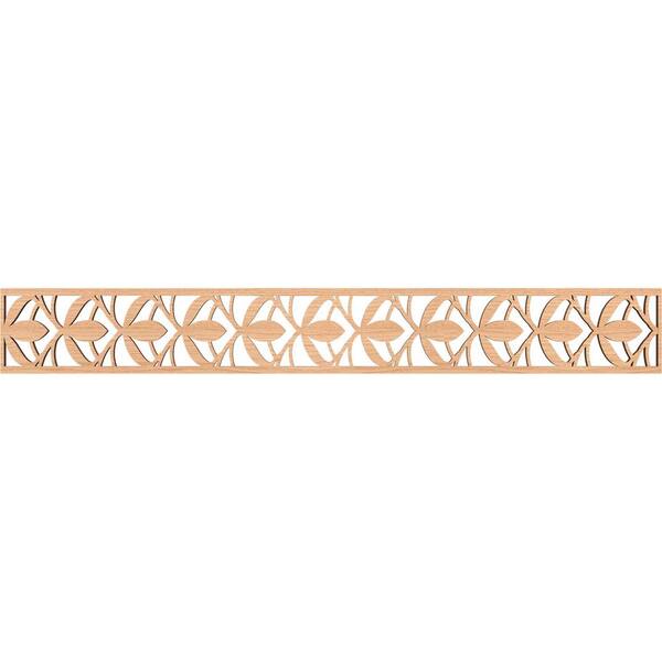 Ekena Millwork Salem Fretwork 0.375 in. D x 46.5 in. W x 6 in. L Hickory Wood Panel Moulding