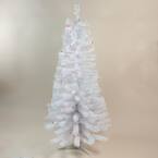 4 ft. Pre-Lit Woodbury White Pine Slim Artificial Christmas Tree Pink Lights