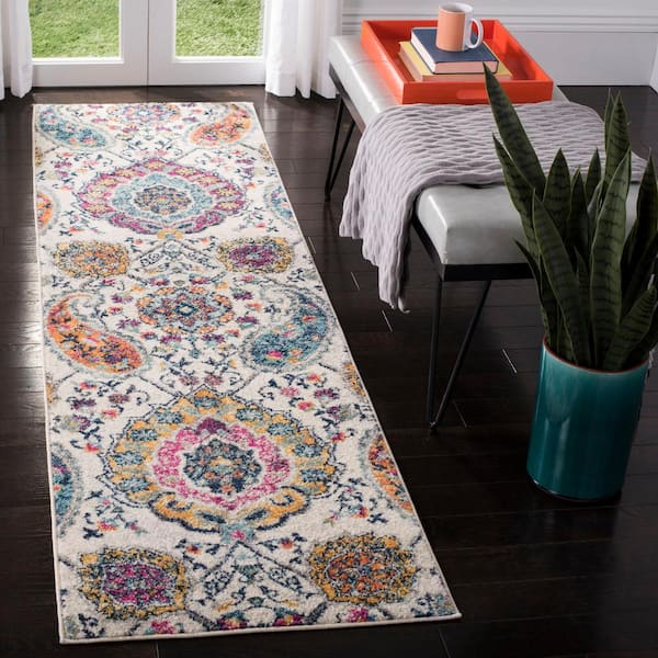 Madison Cream/Multi 2 ft. x 8 ft. Border Runner Rug