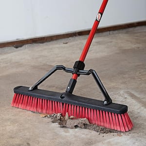 24 in. Multi-Surface Push Broom Set with Brace and Handle