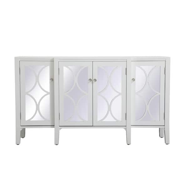 Unbranded Timeless Home 4-Door in White Storage Cabinet 34 in. H x 60 in. W x 16 in. D