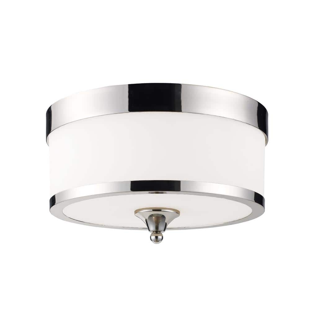 Patrina 3-Light Chrome Flush Mount with White Glass 307F-CH - The Home ...