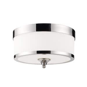 Patrina 3-Light Chrome Flush Mount with White Glass