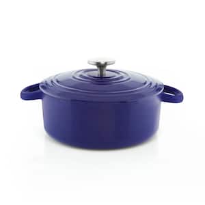 3 qt. Round Enameled Cast Iron Dutch Oven in Cobalt Blue with Lid