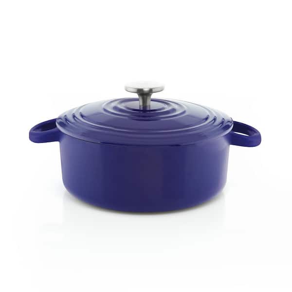 Chantal 3 qt. Round Enameled Cast Iron Dutch Oven in Cobalt Blue with Lid
