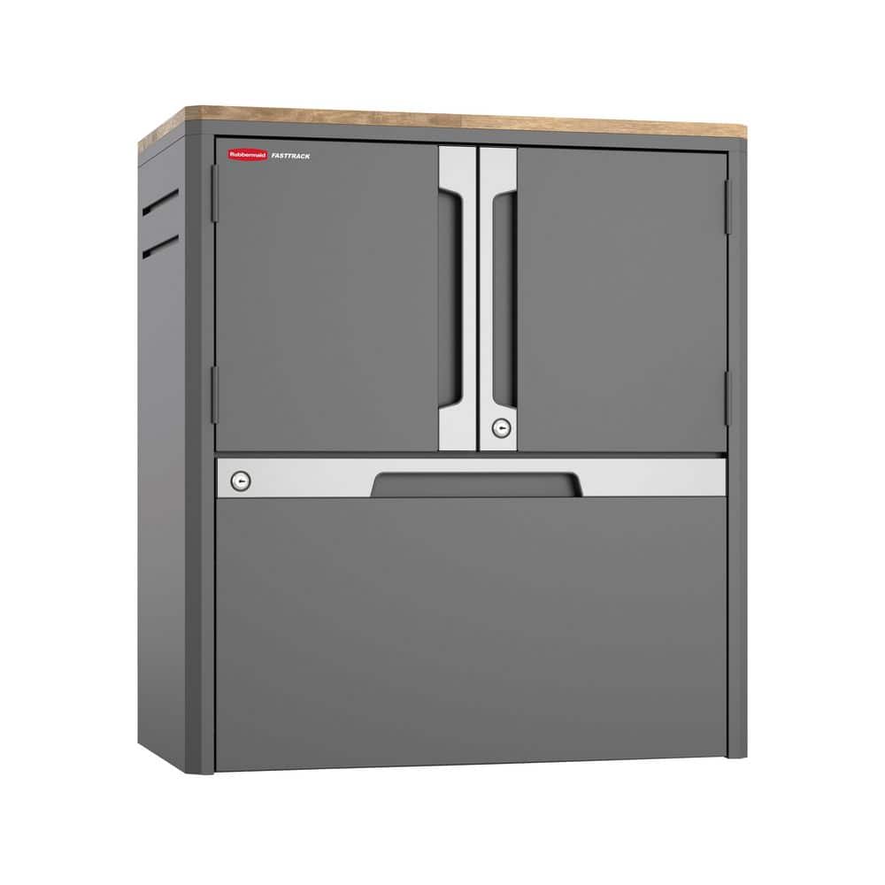 FastTrack 32 in. W Steel 2 Door + Drawer Base Cabinet Track System Kits in Grey (1-Piece) price history on PriceWatchPro