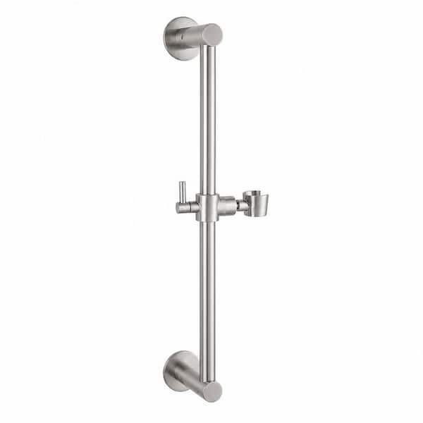 15 in. All-Metal Adjustable Shower Slide Bar in Brushed Nickel, Wall Mount Handheld Shower Head Holder