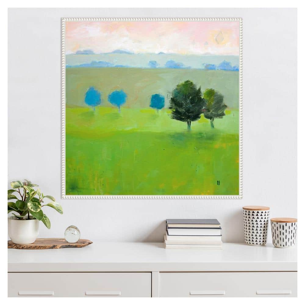 Gascony Trees Scenic Landscape Canvas Art with White Floater Frame