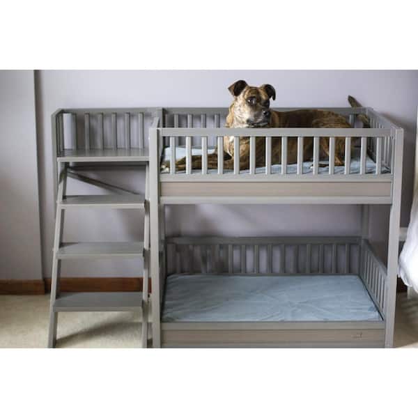 Pet Ecoflex Large Grey Dog Bunk Bed, Bunk Bed Ladder Cushions