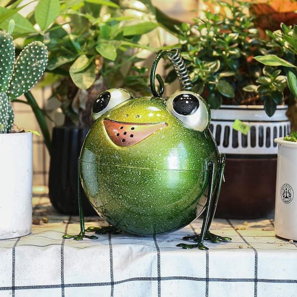1 gal. Green Iron Frog Watering Can for Outdoor HP8ZCG4S9S - The