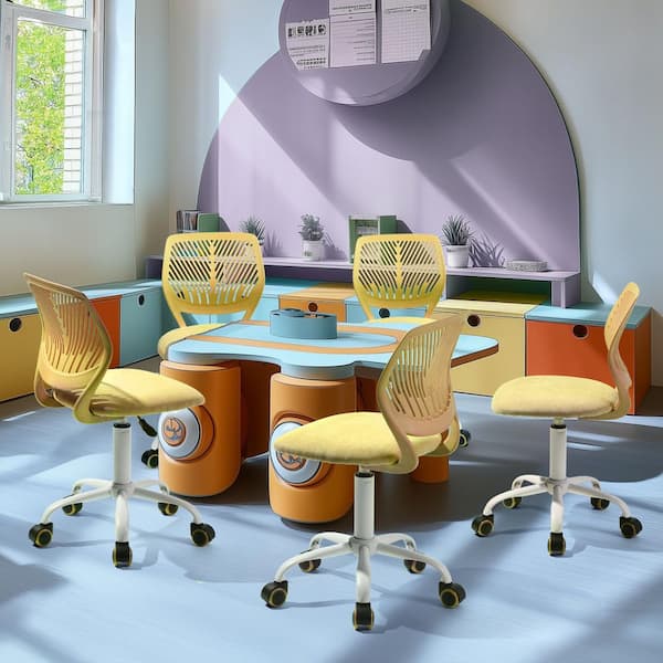 Furry Ball Chair Guyou Fuzzy Cute Kids' Desk Chair Mermaid Back