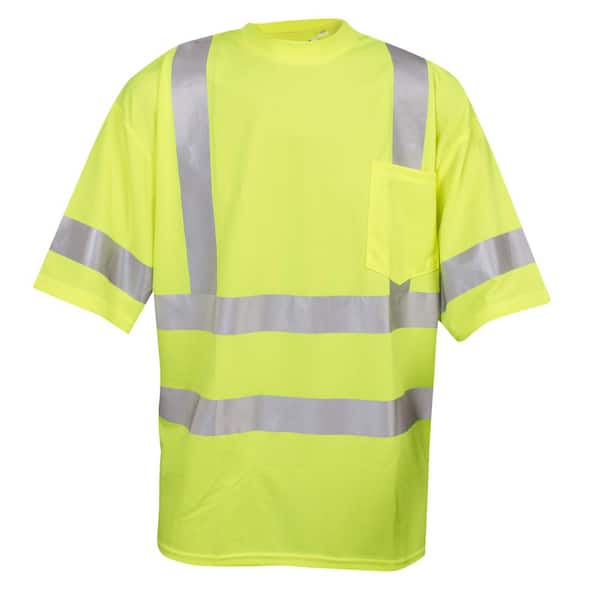 Cordova COR-BRITE Moisture Wicking Type R Class 3 XL Short-Sleeve T-Shirt in Lime Green with Chest Pocket
