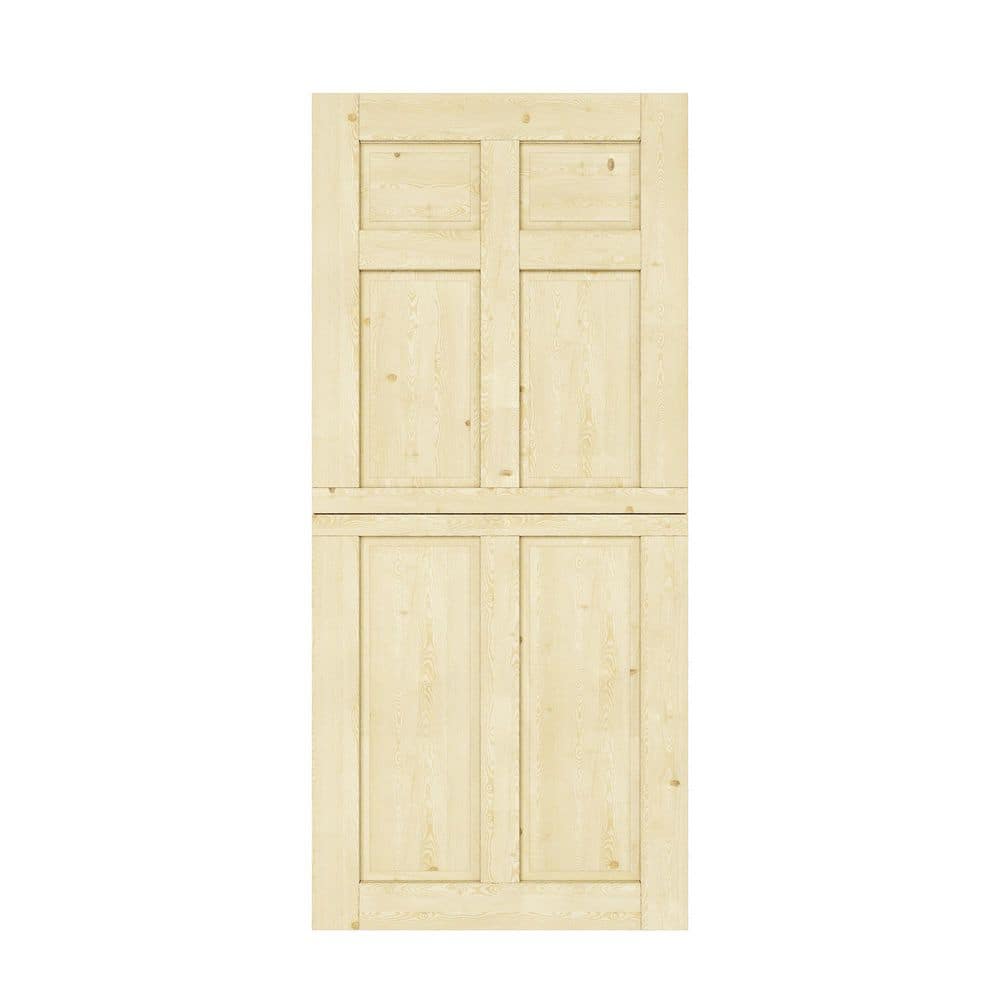 36 in. x 80 in. Solid Pine Universal 6-Panel Unfinished Pine Wood Front Door Slab-Dutch Door Design Split Single Door price history on PriceWatchPro