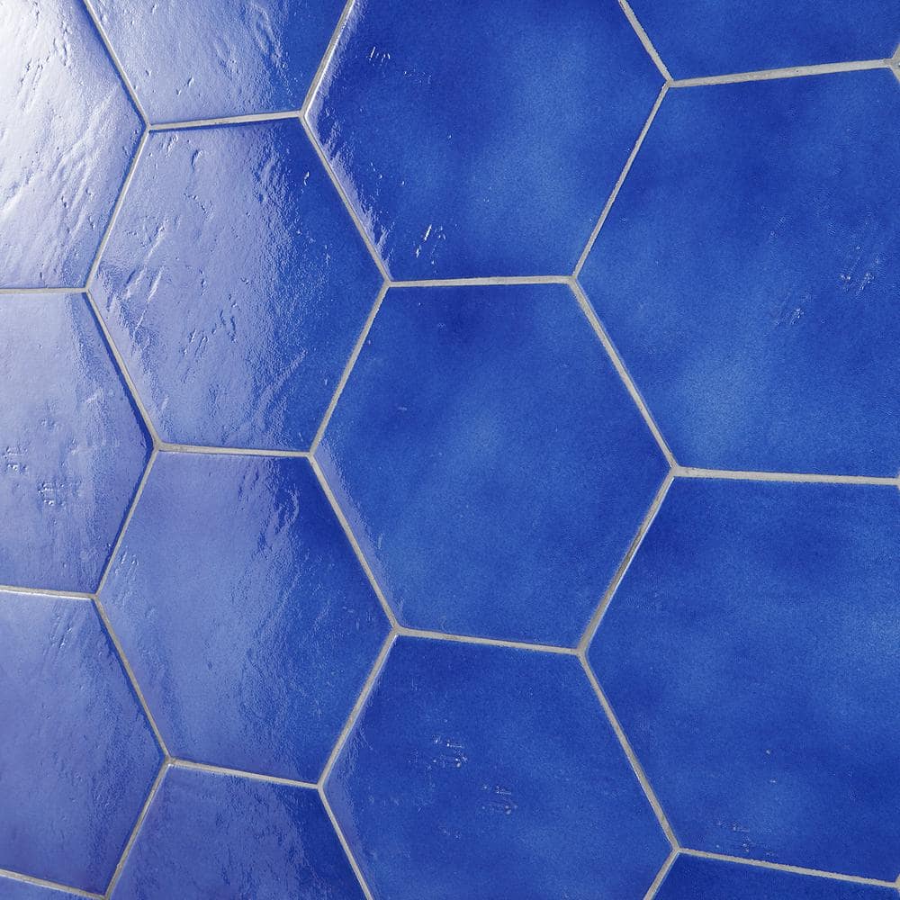 Palermo Blue Hexagon 7" x 8" Polished Porcelain Tile